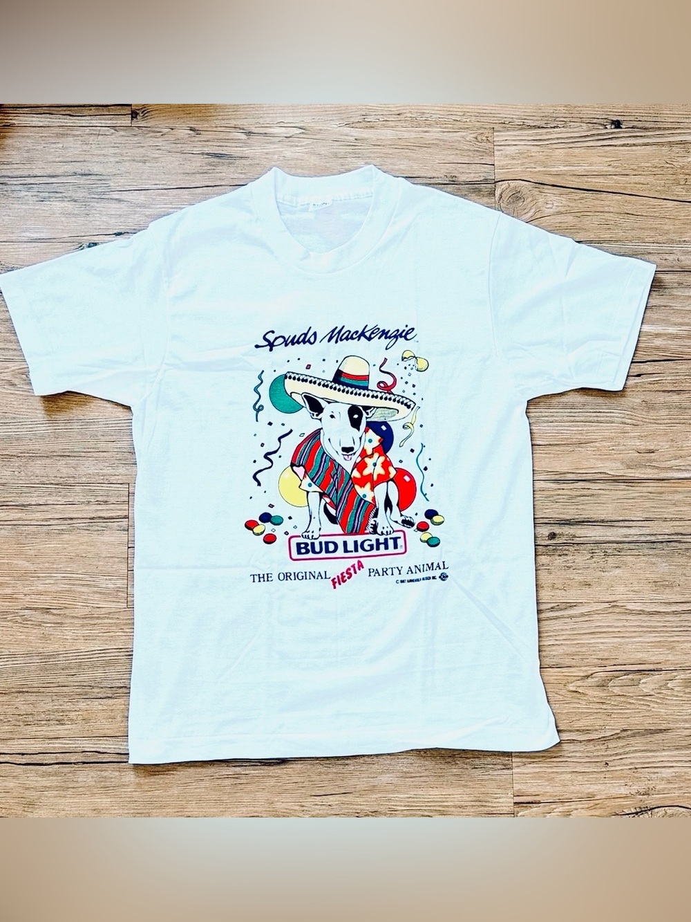 VINTAGE - 1987 Bud Light - Spuds MacKenzie -T Shirt - Original Party Animal - L